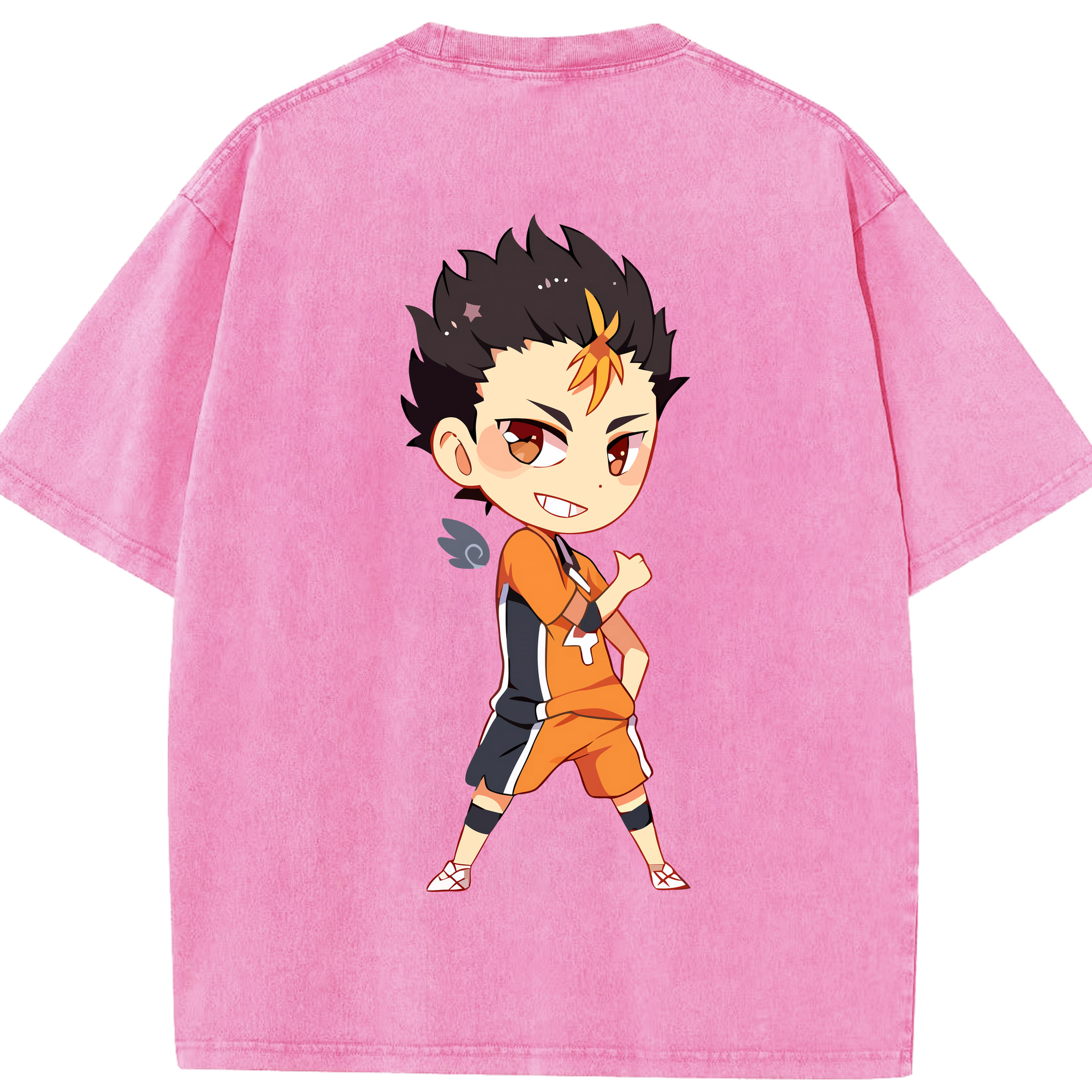 （画像用） ハイキュー!! Haikyu!! 綿100% ヴィンテージ風 半袖Tシャツ（背面プリント）
